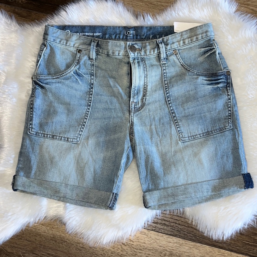 LOFT Faded Blue Jean Shorts